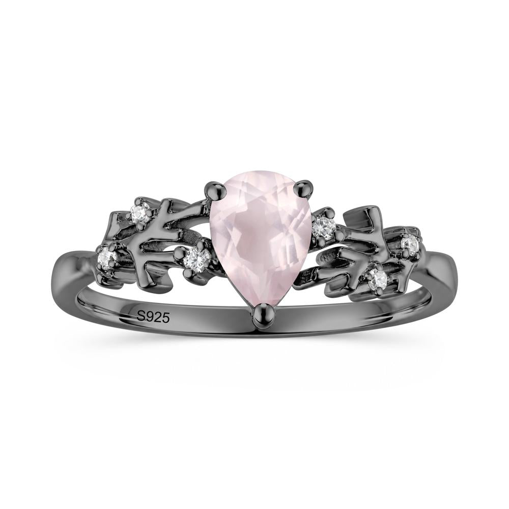 Pear Cut Green Amethyst Coral Ring - LUO Jewelry #gemstone_Rose Quartz