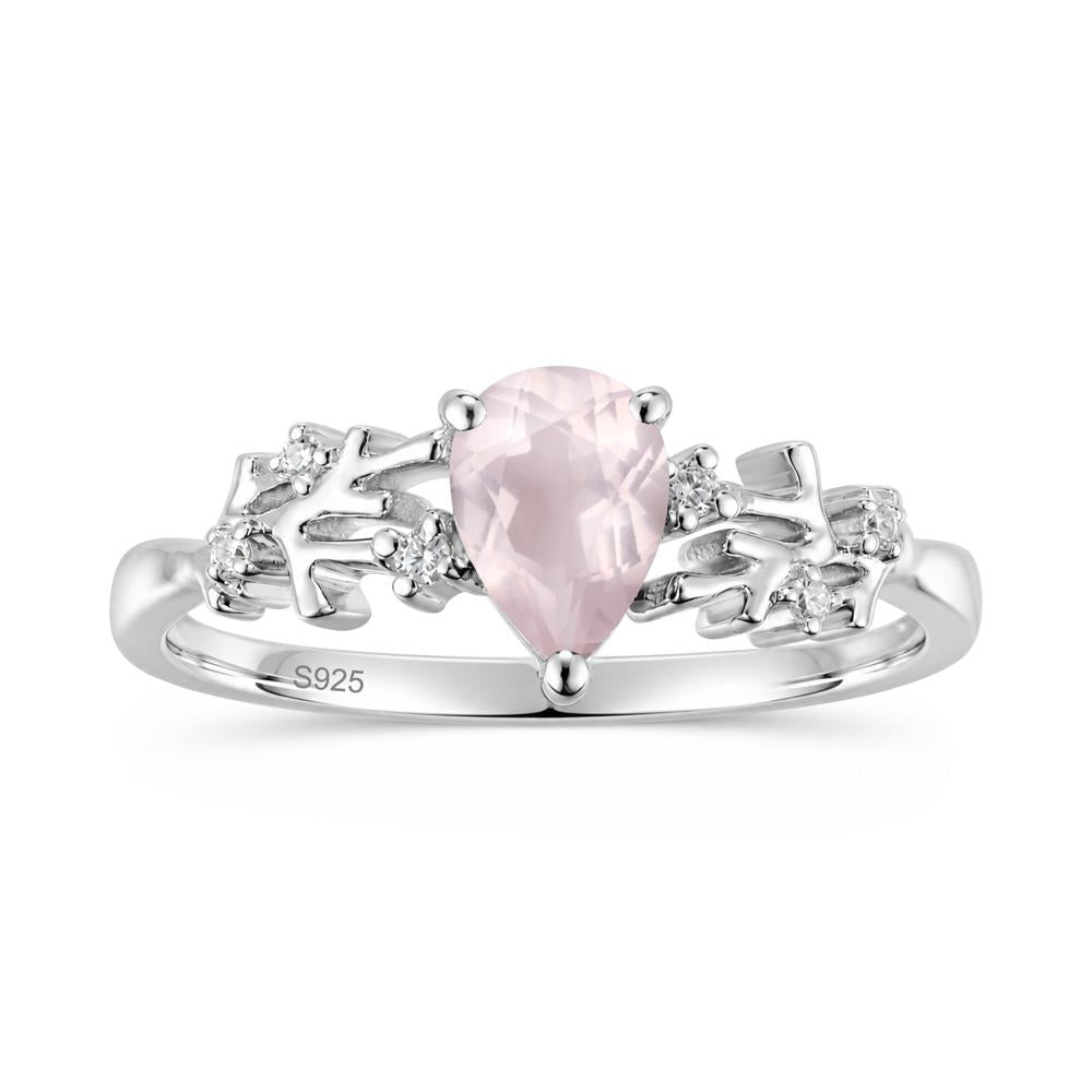Pear Cut Green Amethyst Coral Ring - LUO Jewelry #gemstone_Rose Quartz