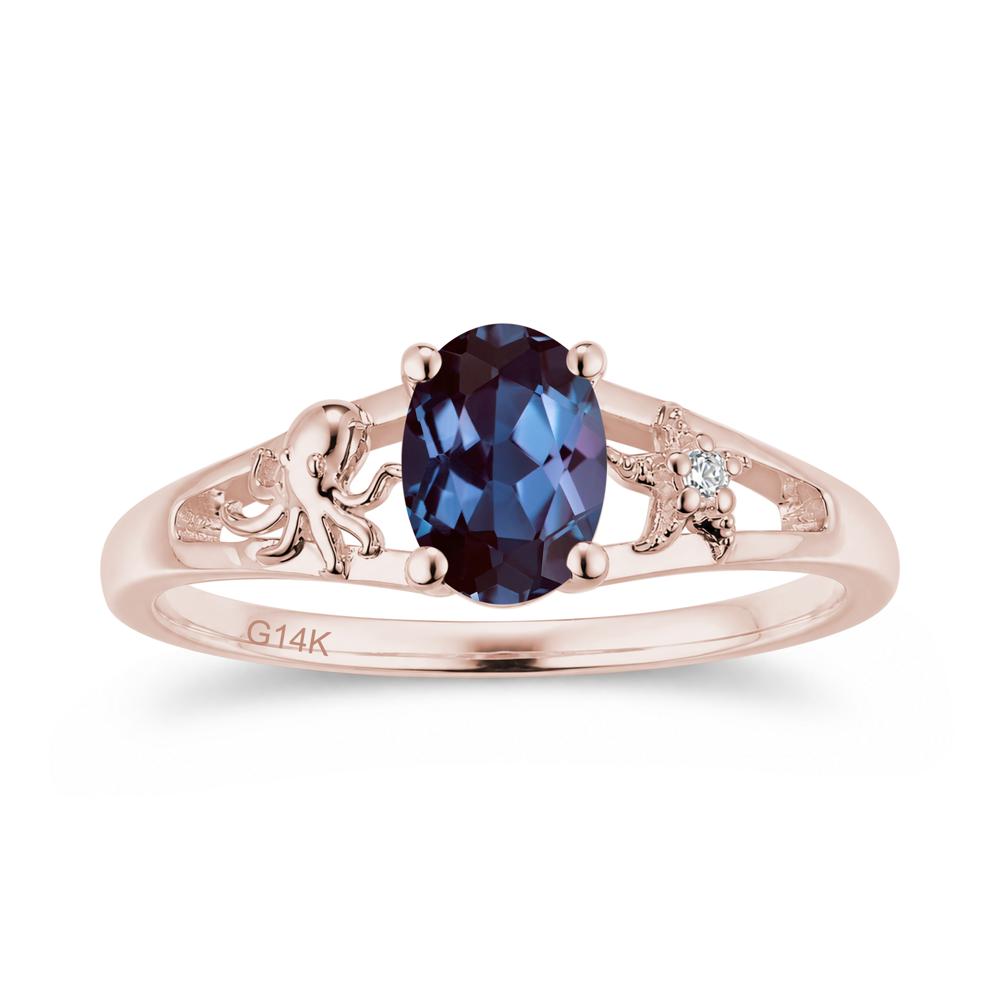 Oval Cut London Blue Topaz Starfish Ring - LUO Jewelry #gemstone_Alexandrite