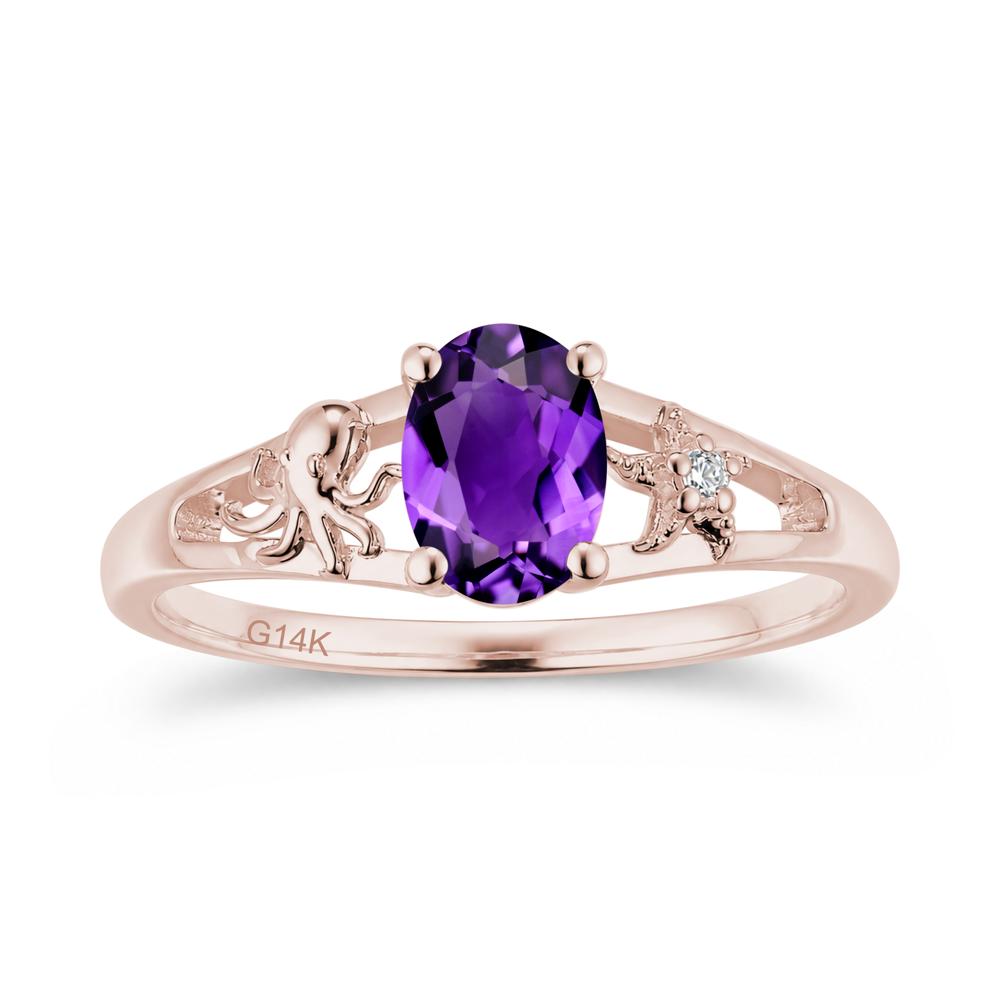 Oval Cut London Blue Topaz Starfish Ring - LUO Jewelry #gemstone_Amethyst