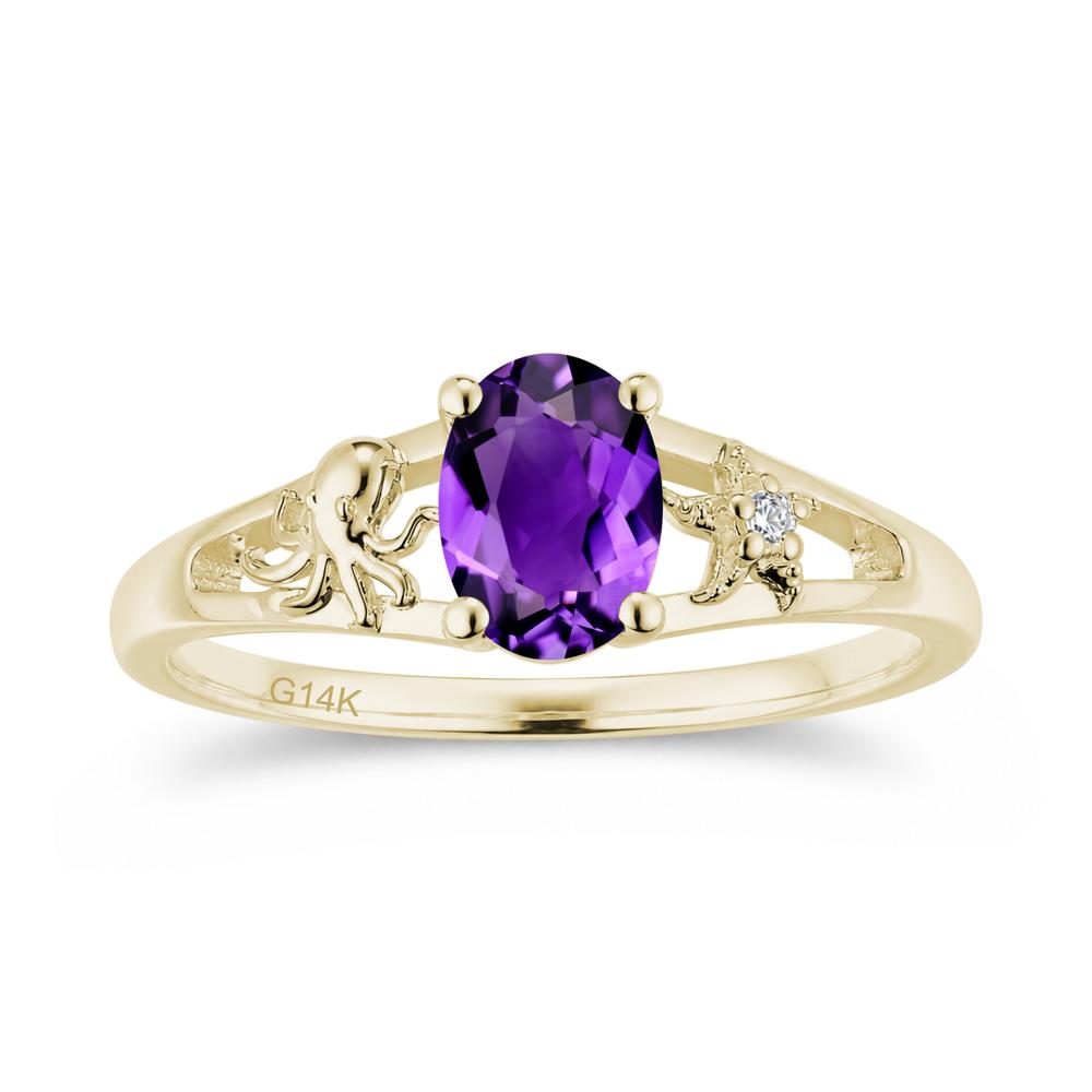 Oval Cut London Blue Topaz Starfish Ring - LUO Jewelry #gemstone_Amethyst