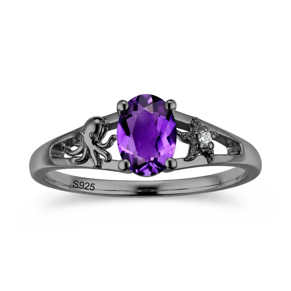 Oval Cut London Blue Topaz Starfish Ring - LUO Jewelry #gemstone_Amethyst