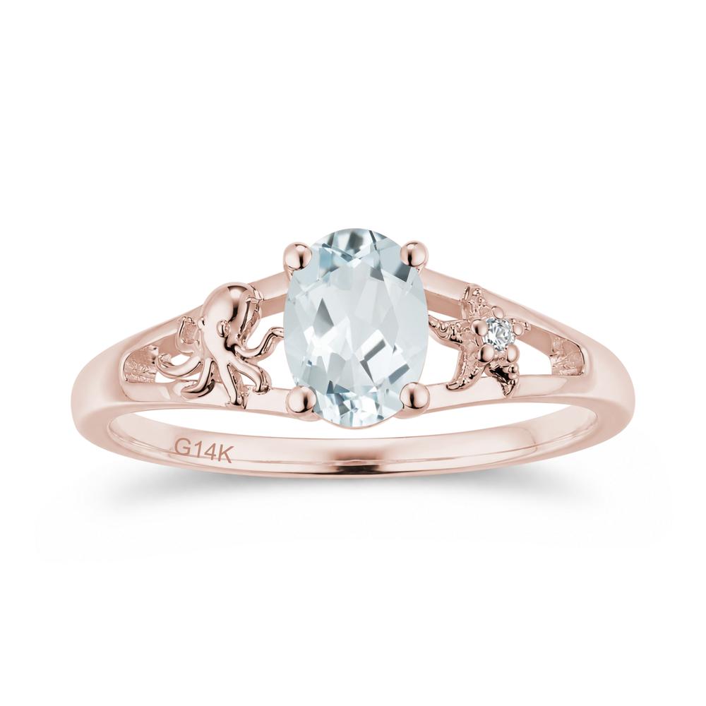 Oval Cut London Blue Topaz Starfish Ring - LUO Jewelry #gemstone_Aquamarine