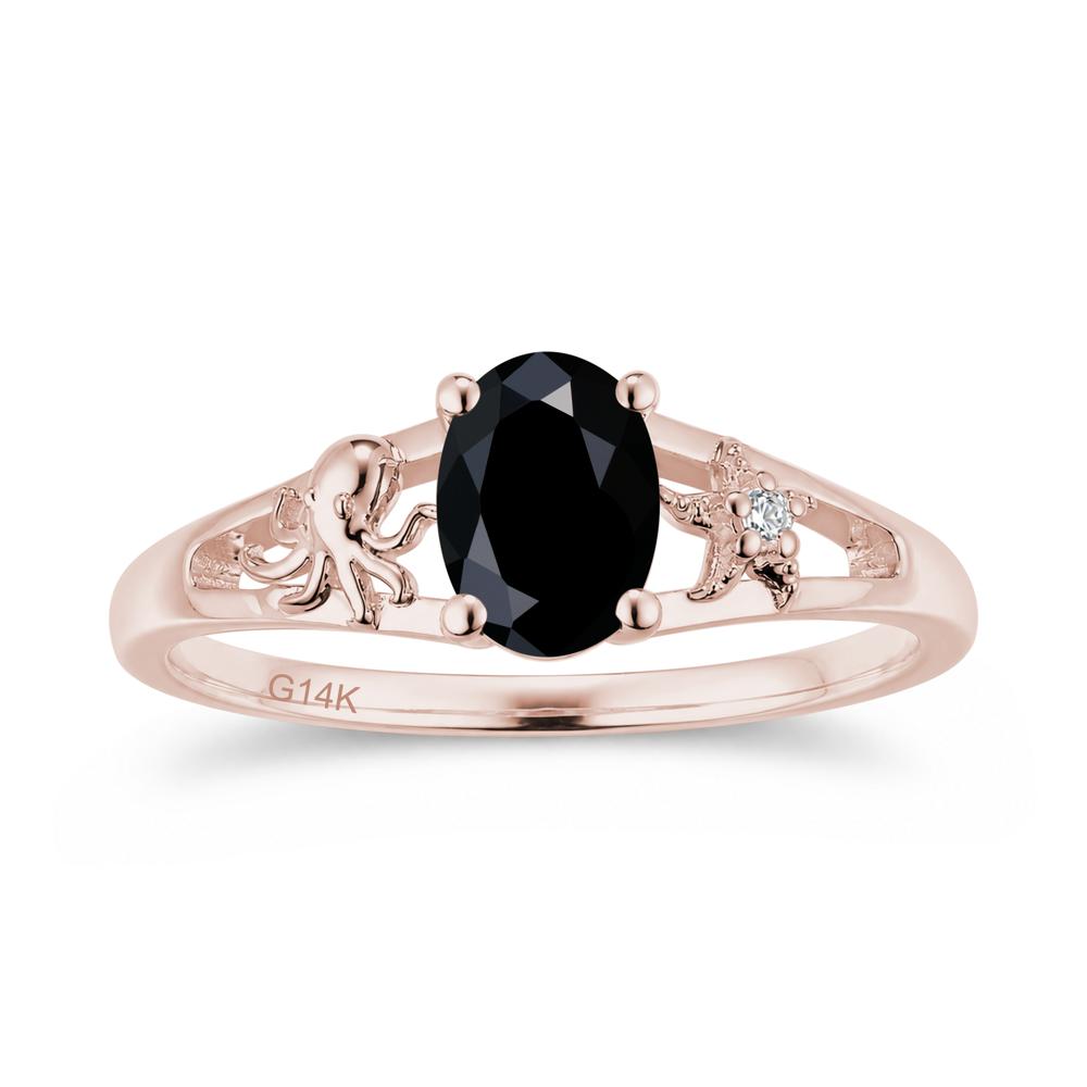 Oval Cut London Blue Topaz Starfish Ring - LUO Jewelry #gemstone_Black Spinel