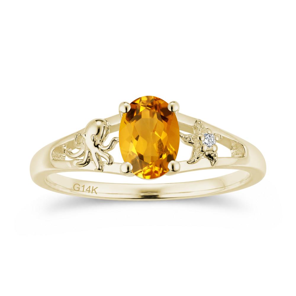Oval Cut London Blue Topaz Starfish Ring - LUO Jewelry #gemstone_Citrine