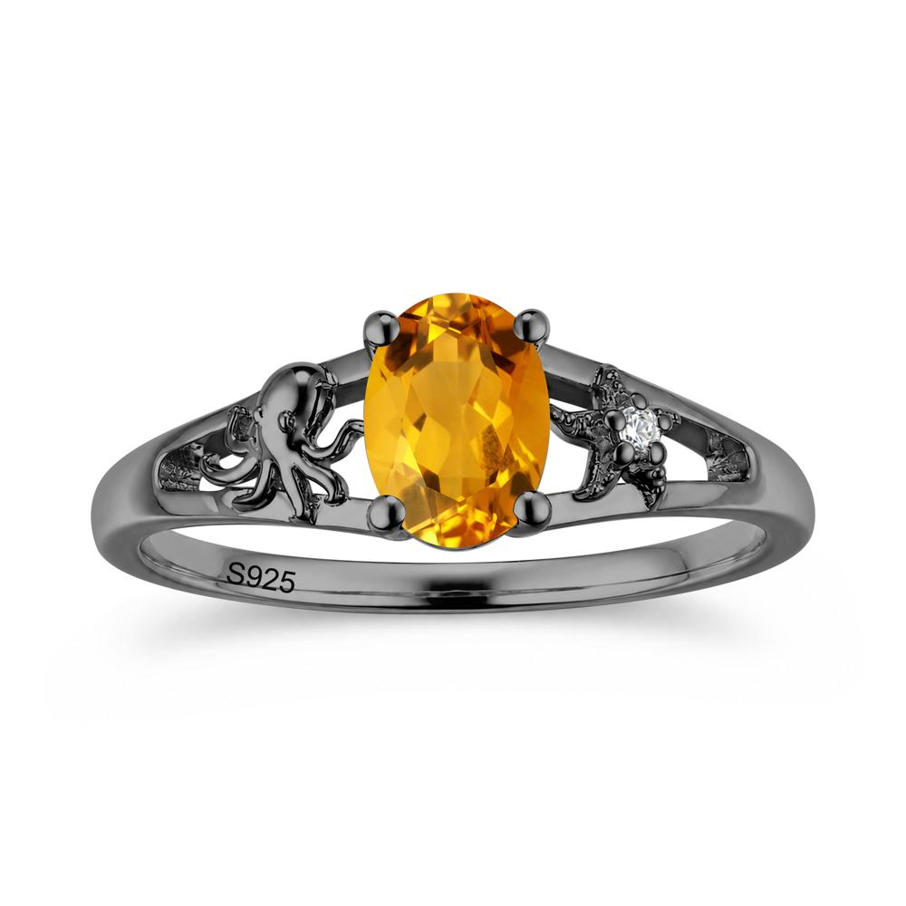 Oval Cut London Blue Topaz Starfish Ring - LUO Jewelry #gemstone_Citrine