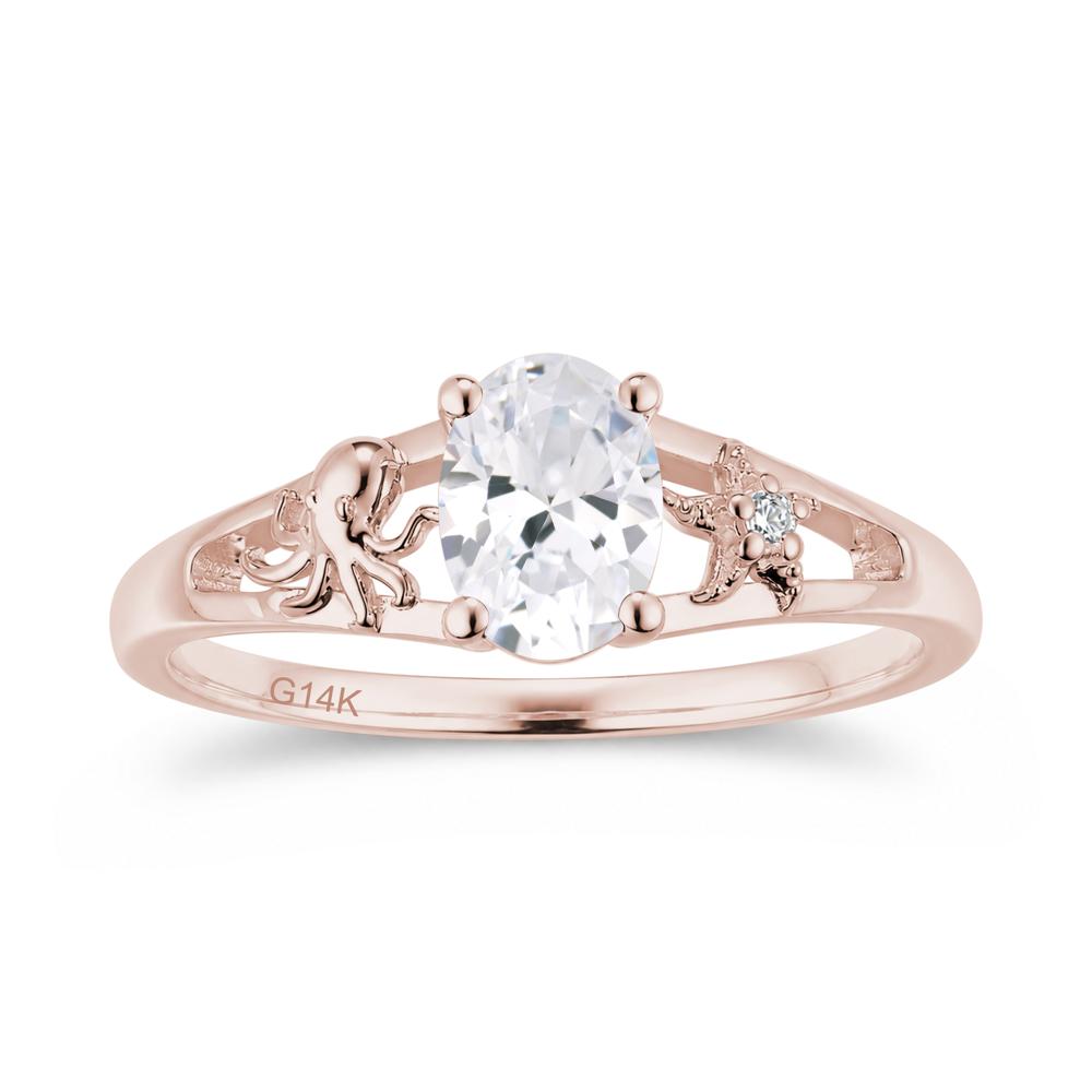 Oval Cut London Blue Topaz Starfish Ring - LUO Jewelry #gemstone_Cubic Zirconia