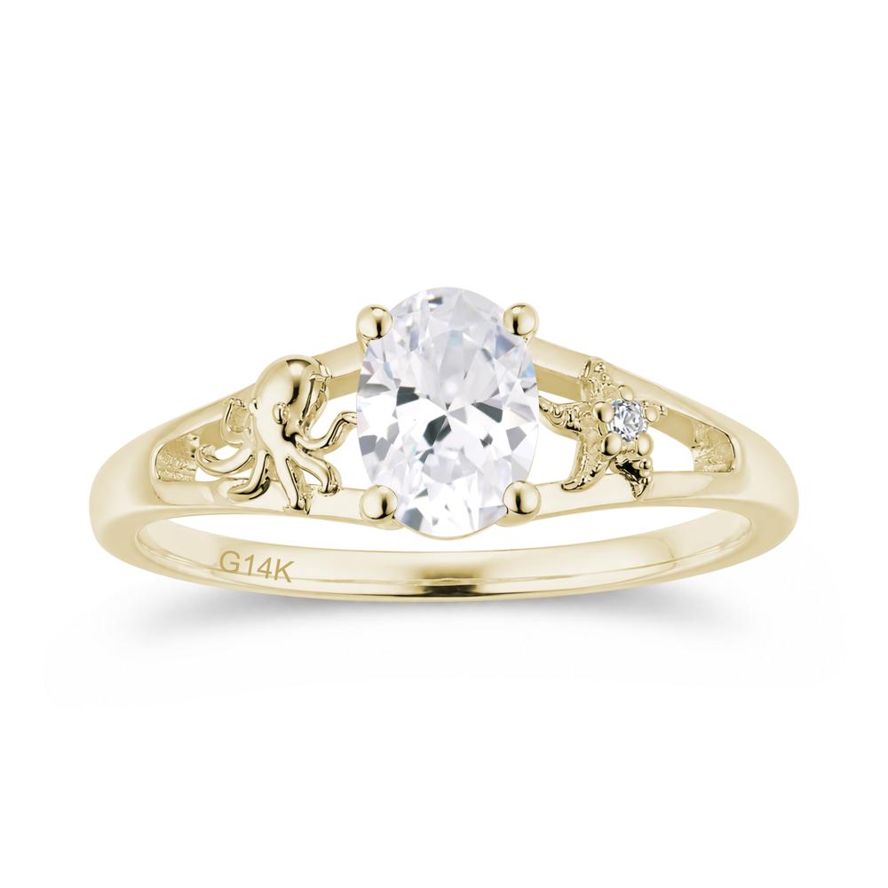 Oval Cut London Blue Topaz Starfish Ring - LUO Jewelry #gemstone_Cubic Zirconia