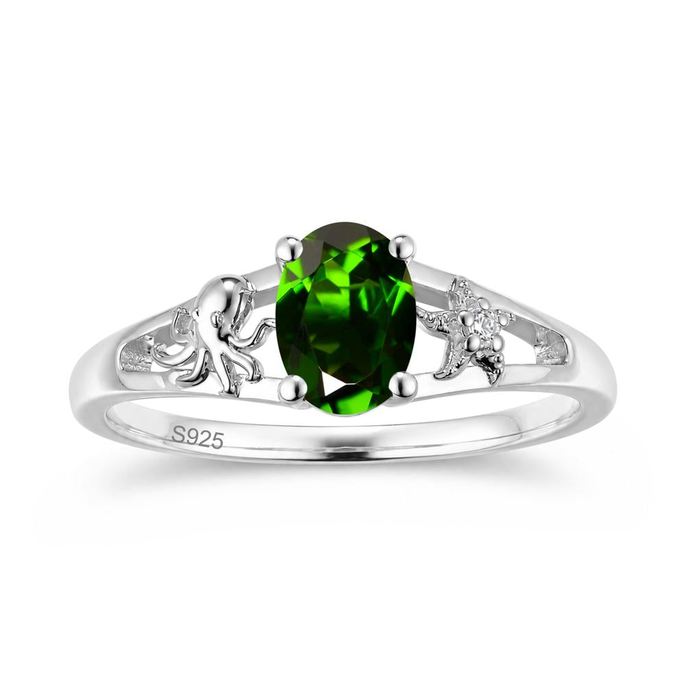 Oval Cut London Blue Topaz Starfish Ring - LUO Jewelry #gemstone_Diopside