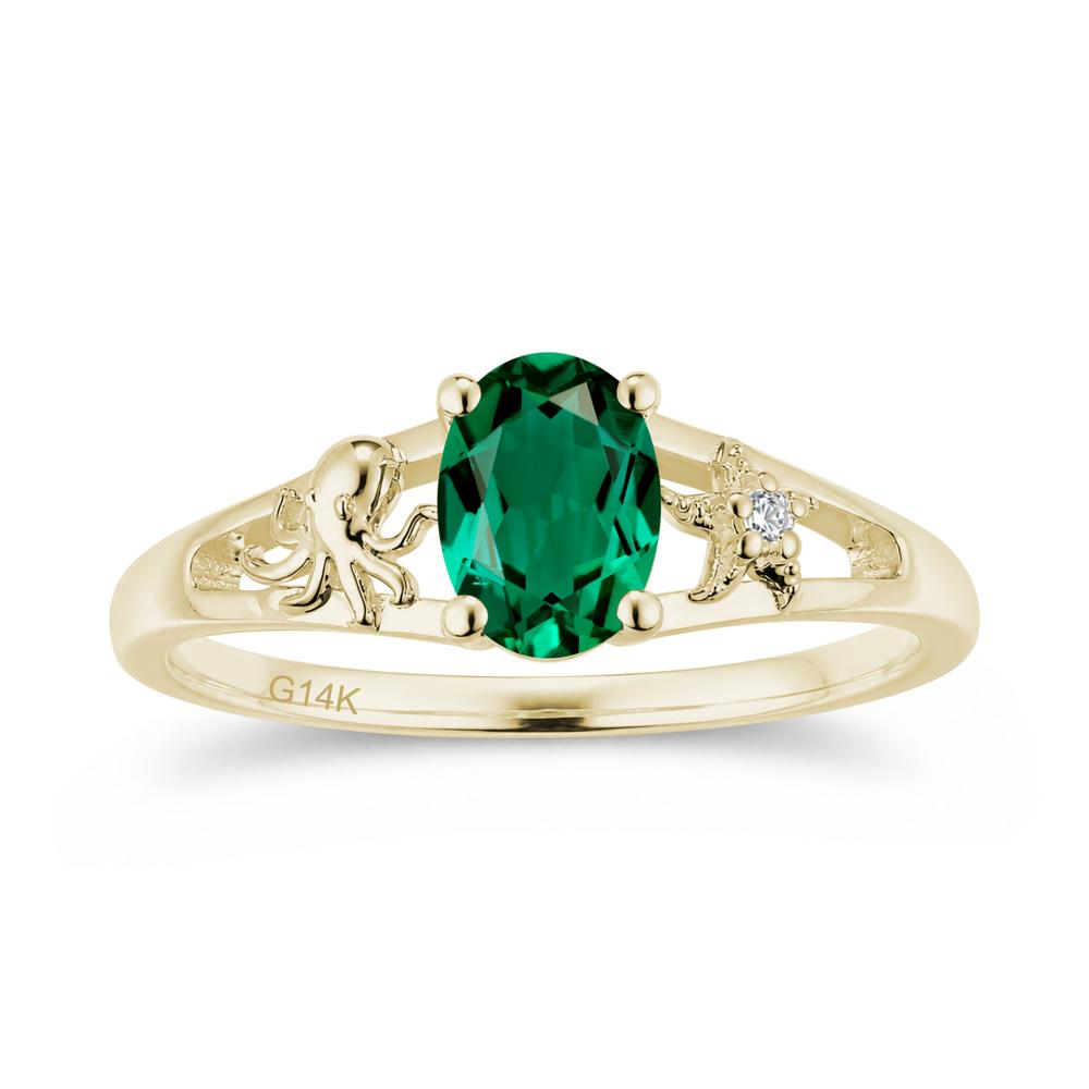 Oval Cut London Blue Topaz Starfish Ring - LUO Jewelry #gemstone_Emerald