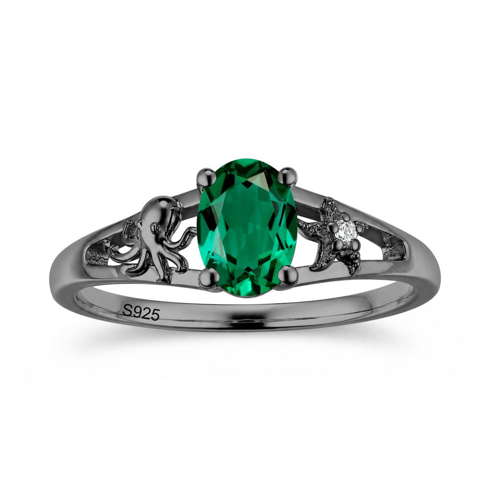 Oval Cut London Blue Topaz Starfish Ring - LUO Jewelry #gemstone_Emerald