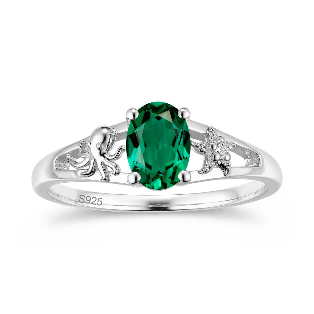 Oval Cut London Blue Topaz Starfish Ring - LUO Jewelry #gemstone_Emerald