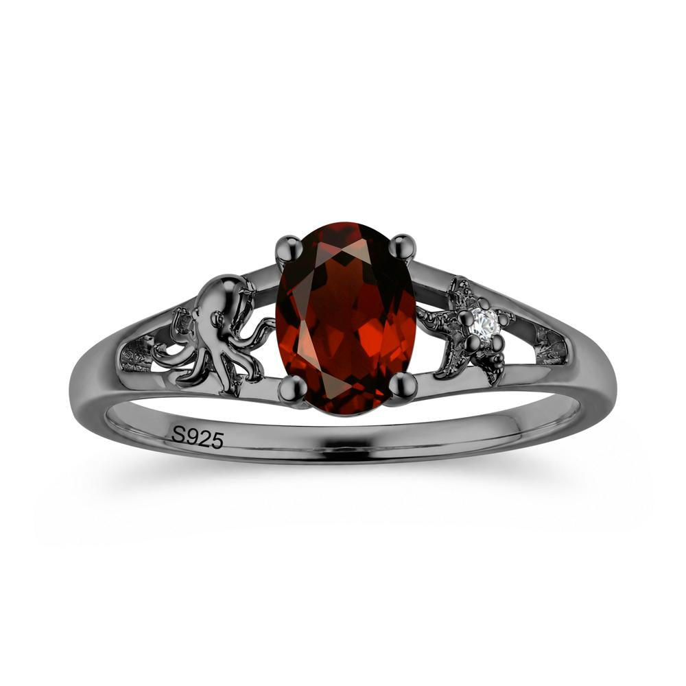 Oval Cut London Blue Topaz Starfish Ring - LUO Jewelry #gemstone_Garnet