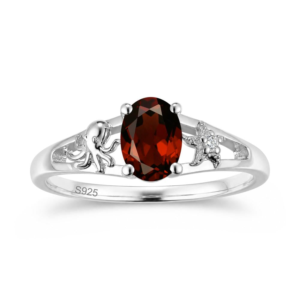Oval Cut London Blue Topaz Starfish Ring - LUO Jewelry #gemstone_Garnet