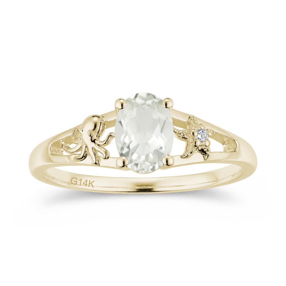Oval Cut London Blue Topaz Starfish Ring - LUO Jewelry #gemstone_Green Amethyst