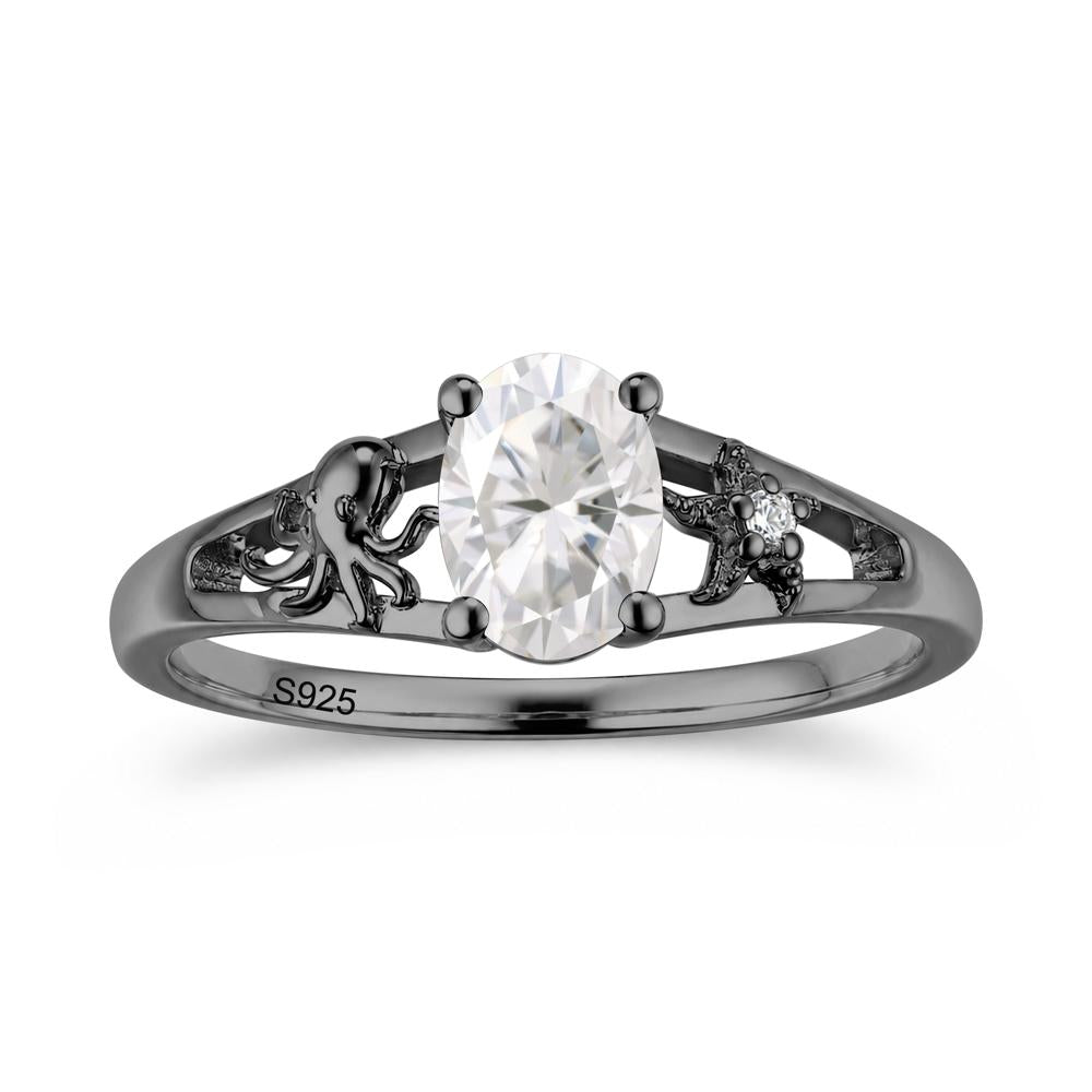 Oval Cut London Blue Topaz Starfish Ring - LUO Jewelry #gemstone_Moissanite