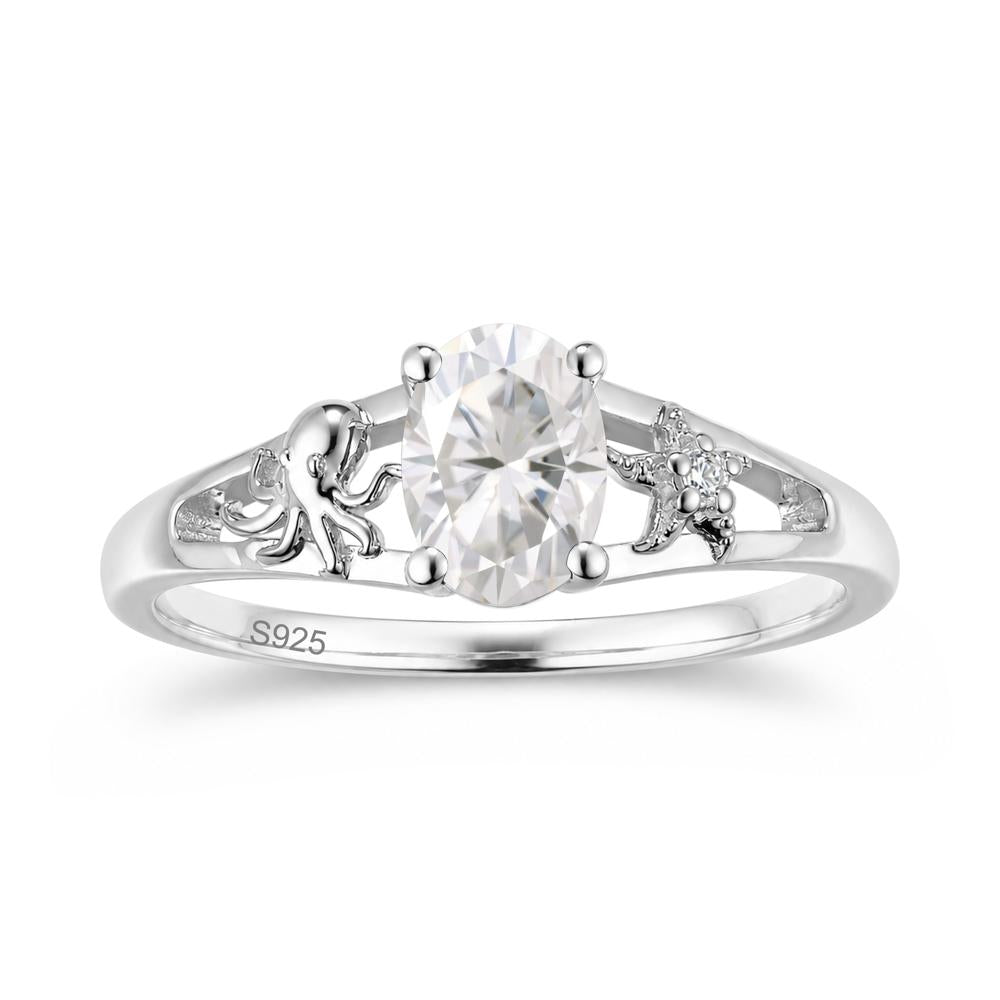 Oval Cut London Blue Topaz Starfish Ring - LUO Jewelry #gemstone_Moissanite
