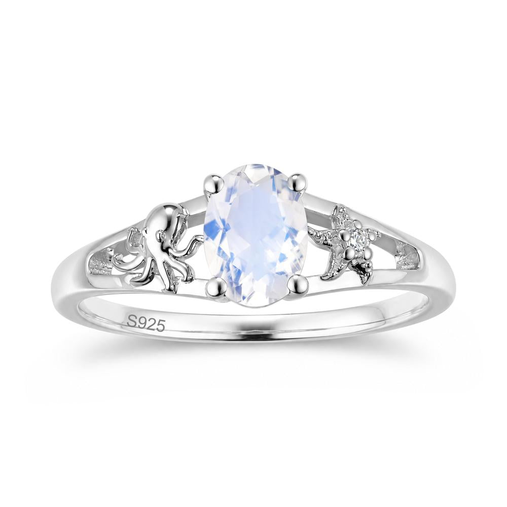 Oval Cut London Blue Topaz Starfish Ring - LUO Jewelry #gemstone_Moonstone