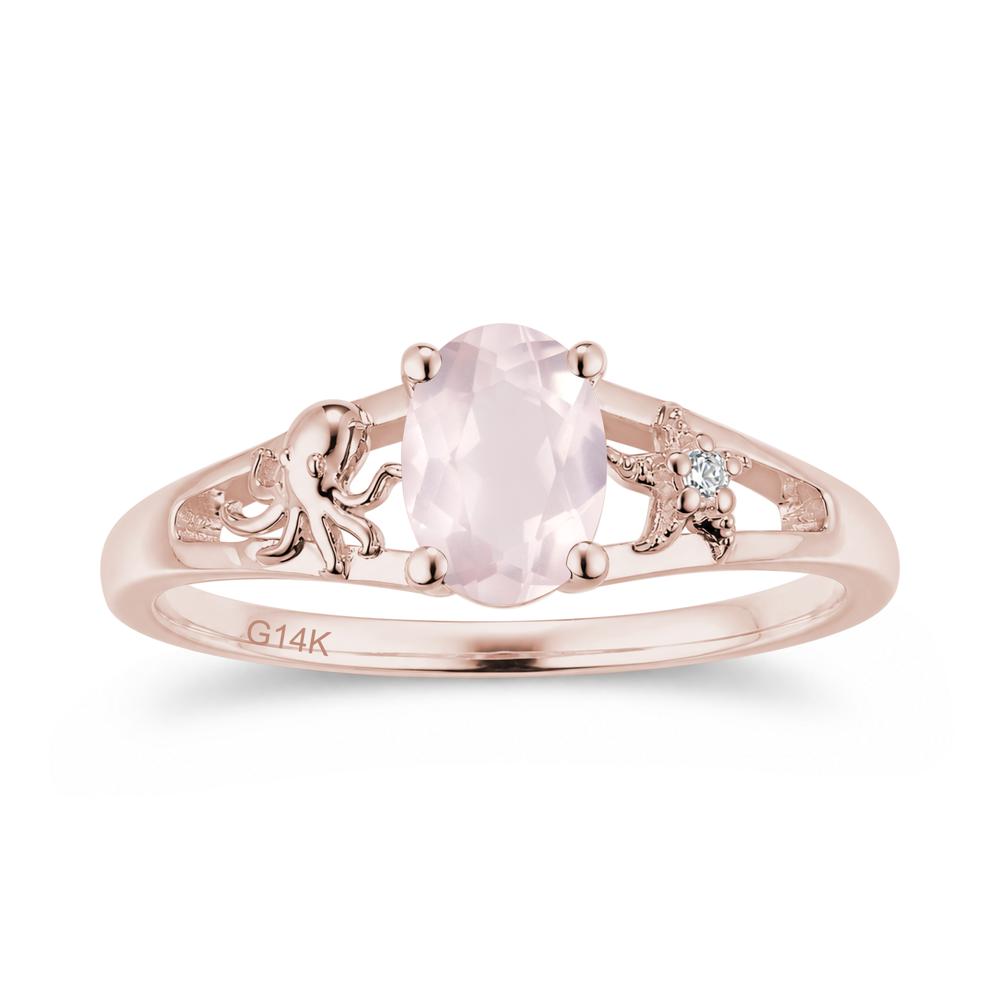 Oval Cut London Blue Topaz Starfish Ring - LUO Jewelry #gemstone_Rose Quartz