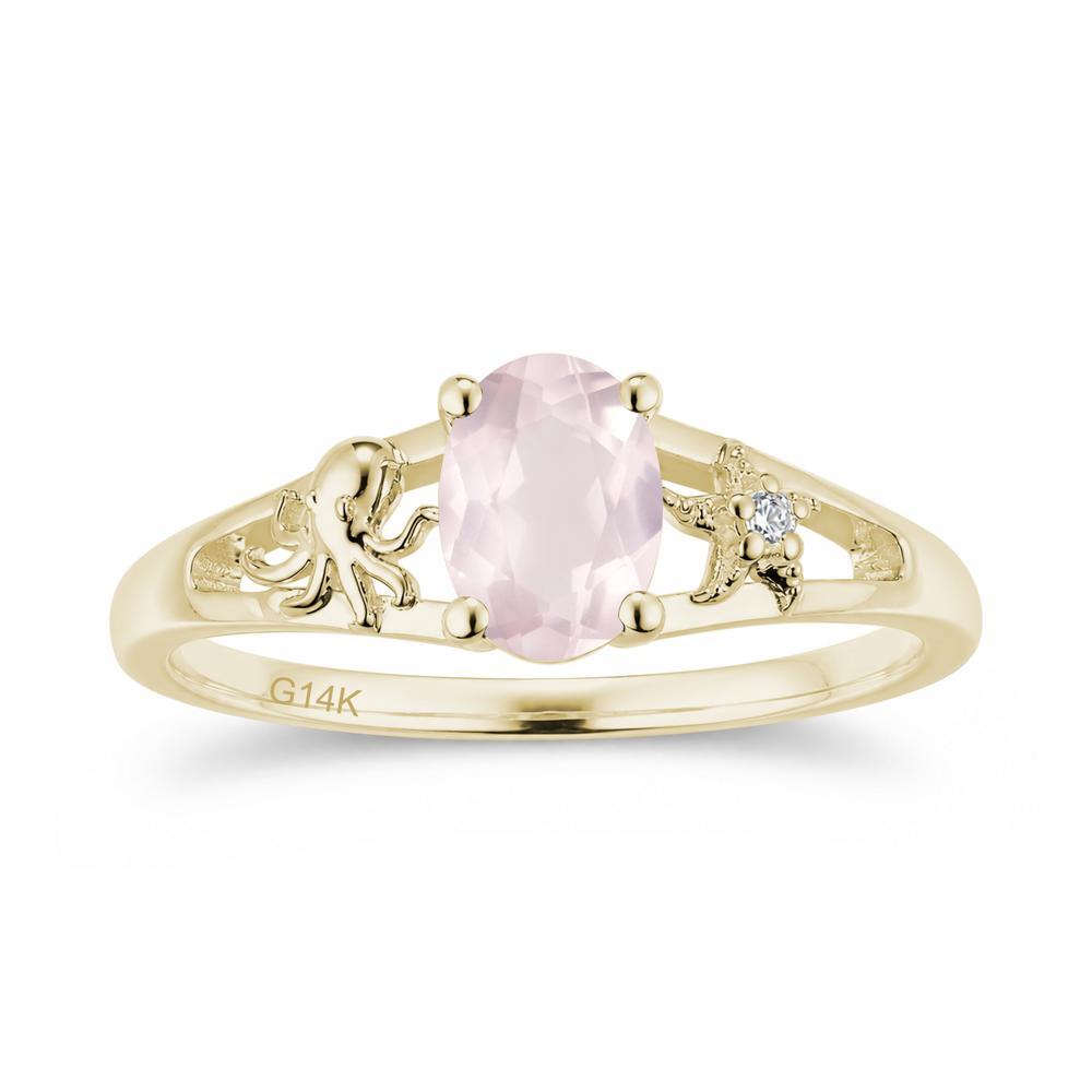 Oval Cut London Blue Topaz Starfish Ring - LUO Jewelry #gemstone_Rose Quartz