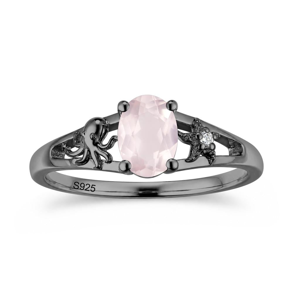 Oval Cut London Blue Topaz Starfish Ring - LUO Jewelry #gemstone_Rose Quartz