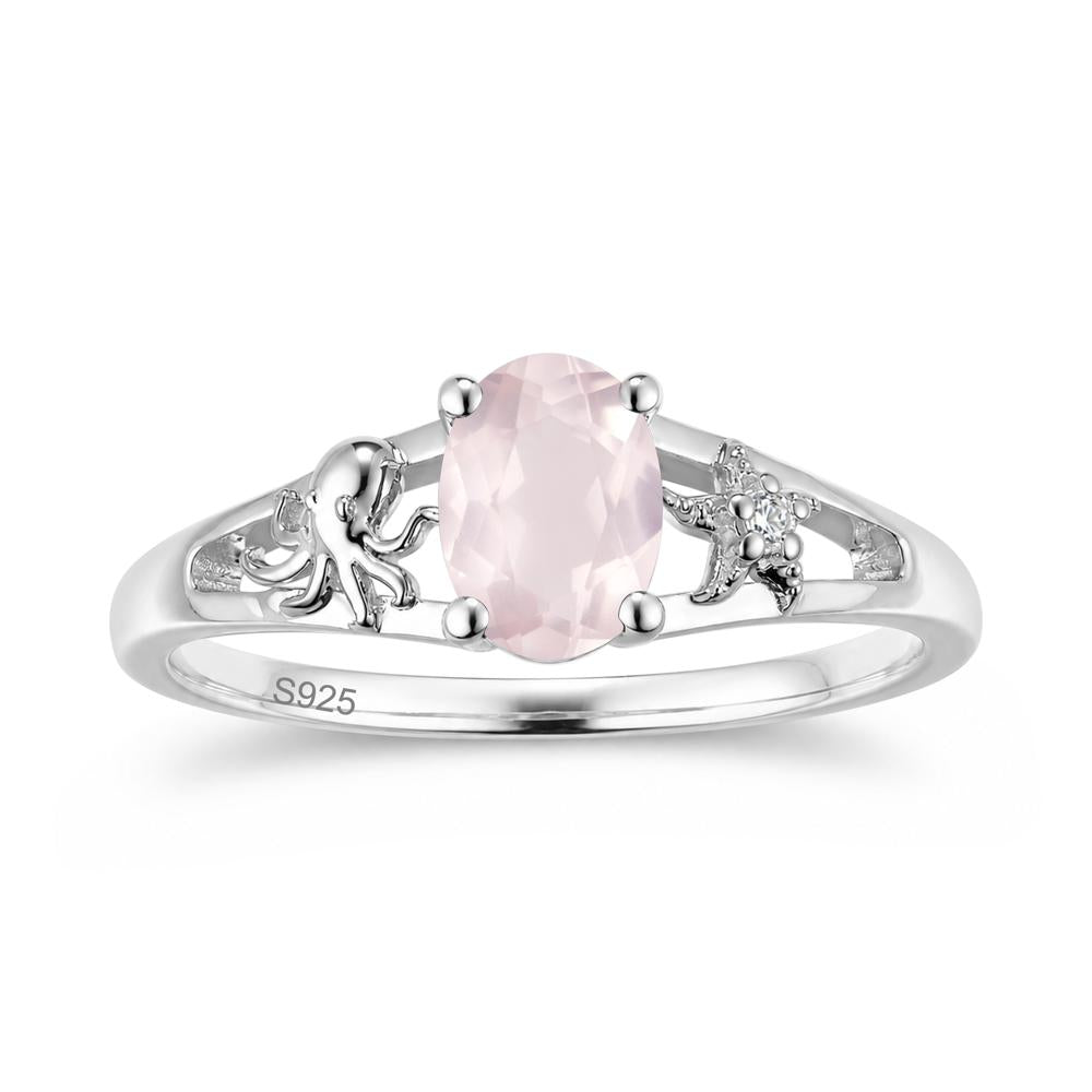 Oval Cut London Blue Topaz Starfish Ring - LUO Jewelry #gemstone_Rose Quartz