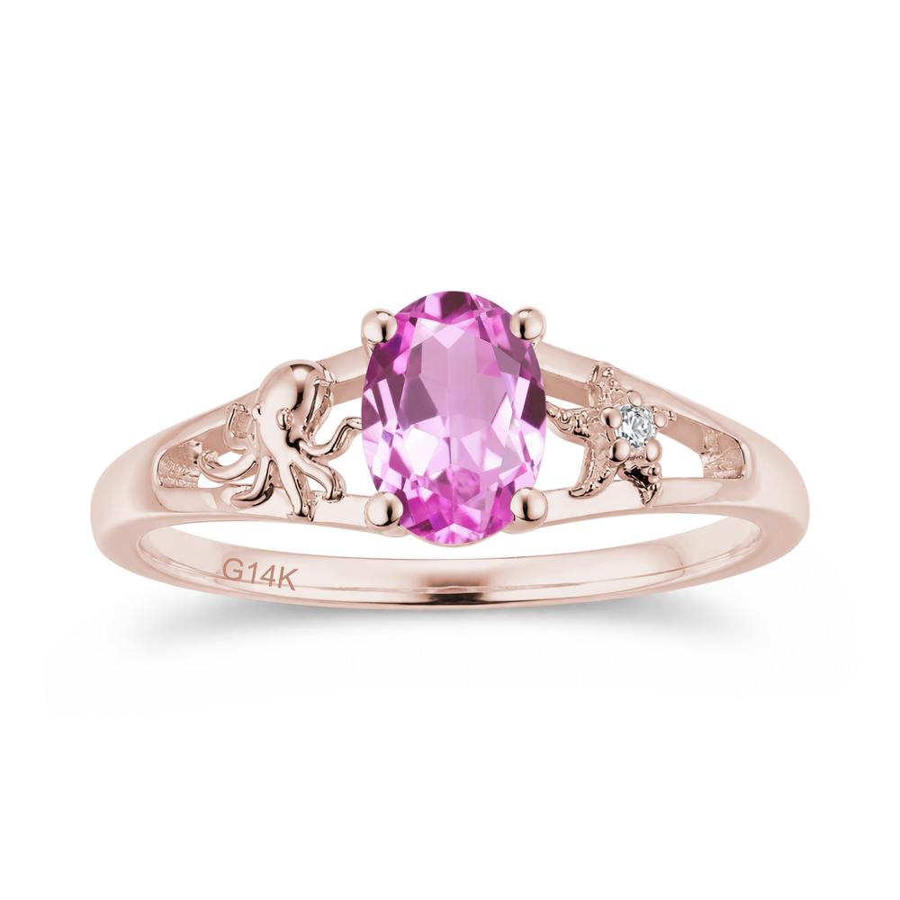 Oval Cut London Blue Topaz Starfish Ring - LUO Jewelry #gemstone_Pink Sapphire