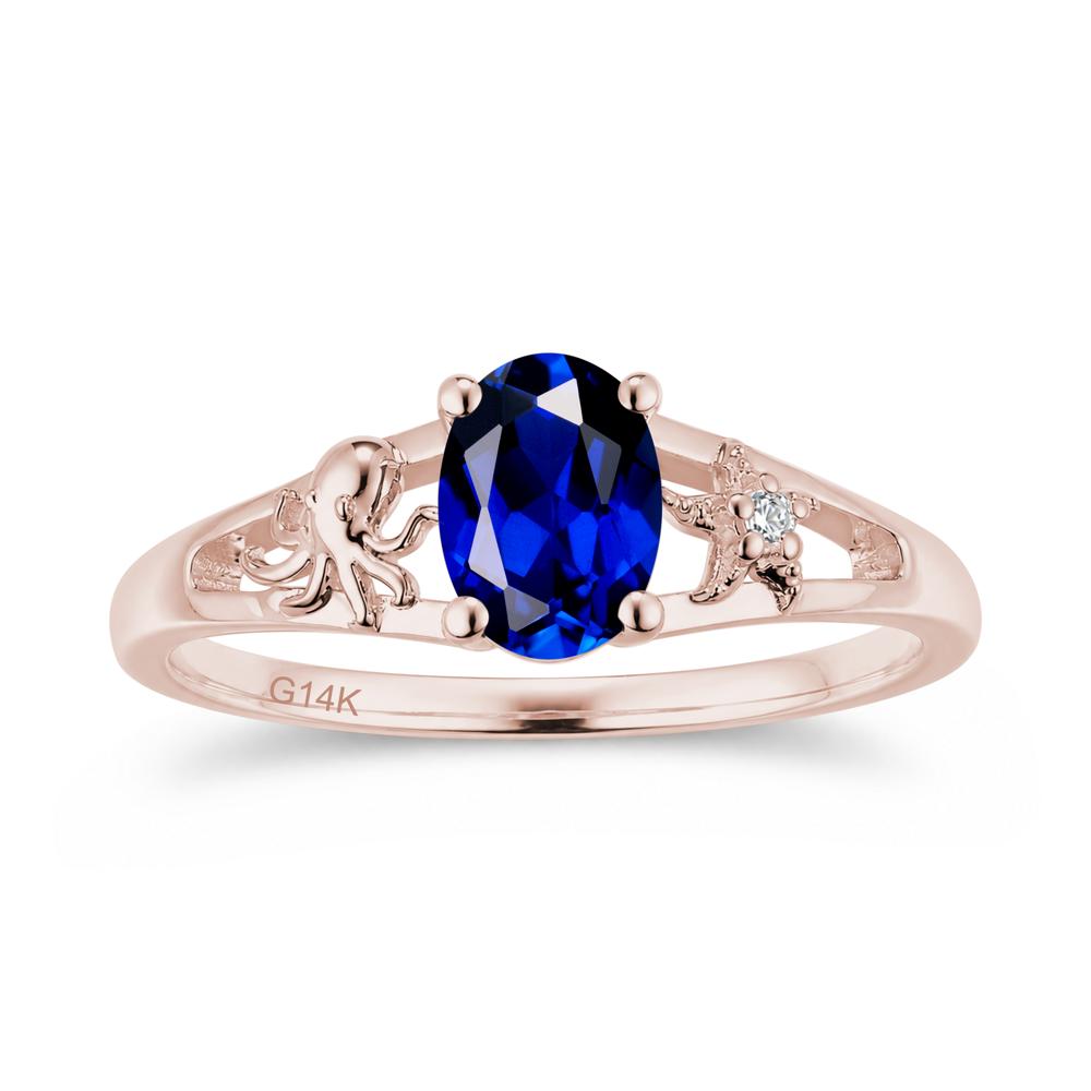 Oval Cut London Blue Topaz Starfish Ring - LUO Jewelry #gemstone_Sapphire