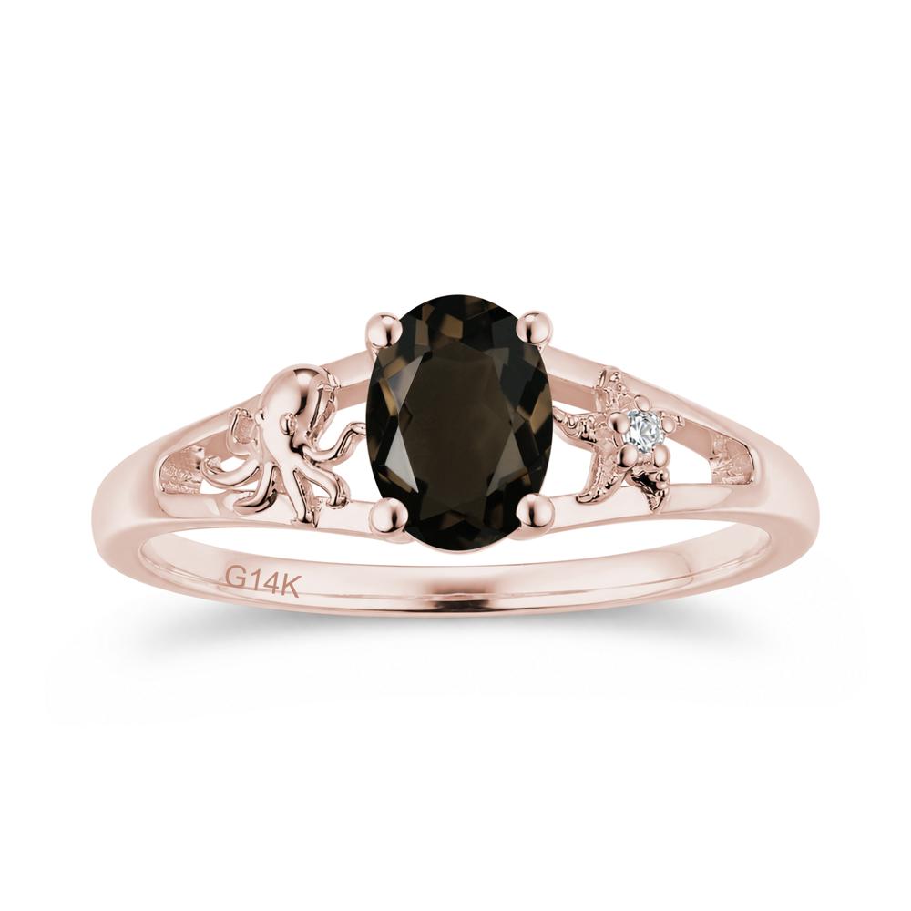 Oval Cut London Blue Topaz Starfish Ring - LUO Jewelry #gemstone_Smoky Quartz