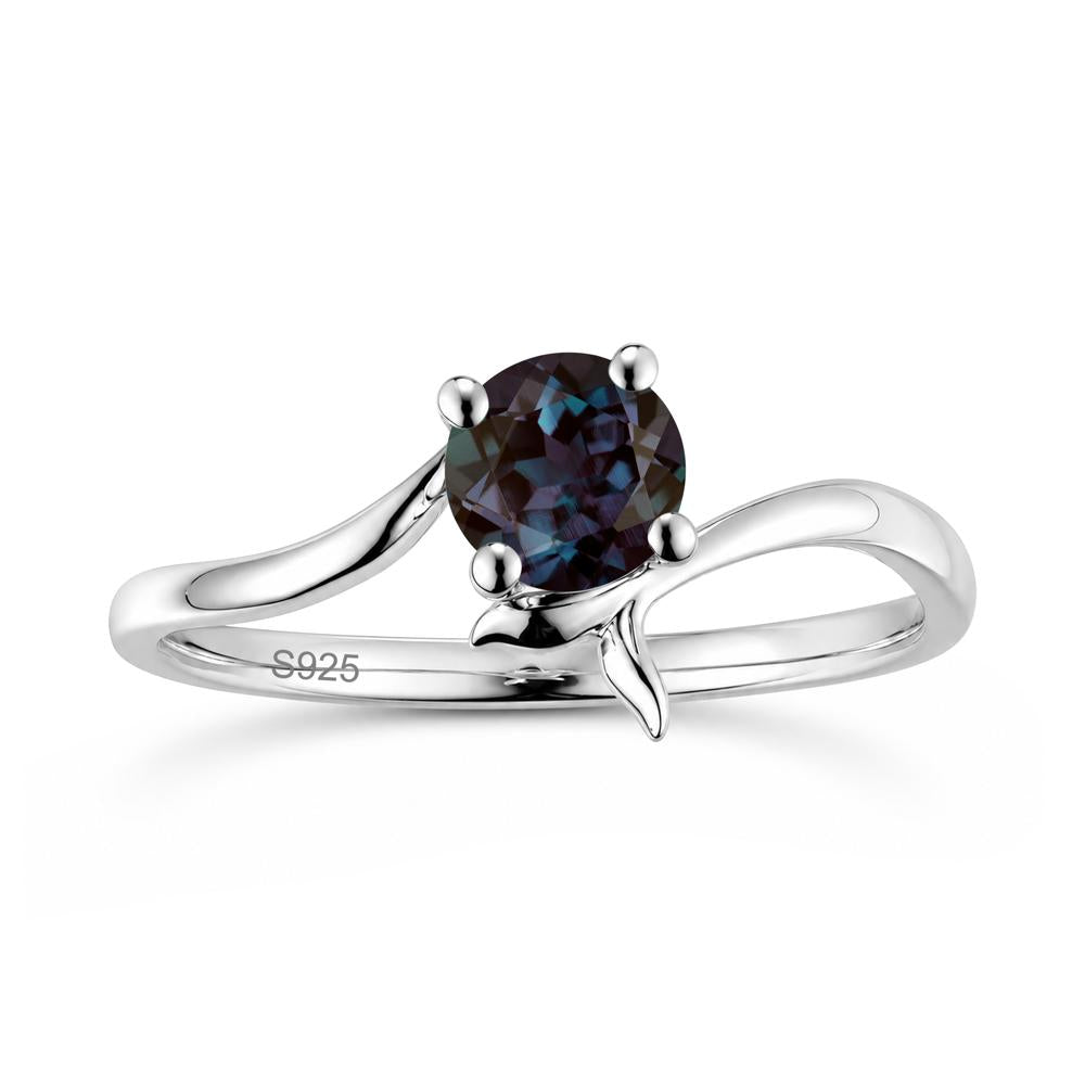 Round Shaped Emerald Whale Tail Bypass Ring - LUO Jewelry #gemstone_Alexandrite