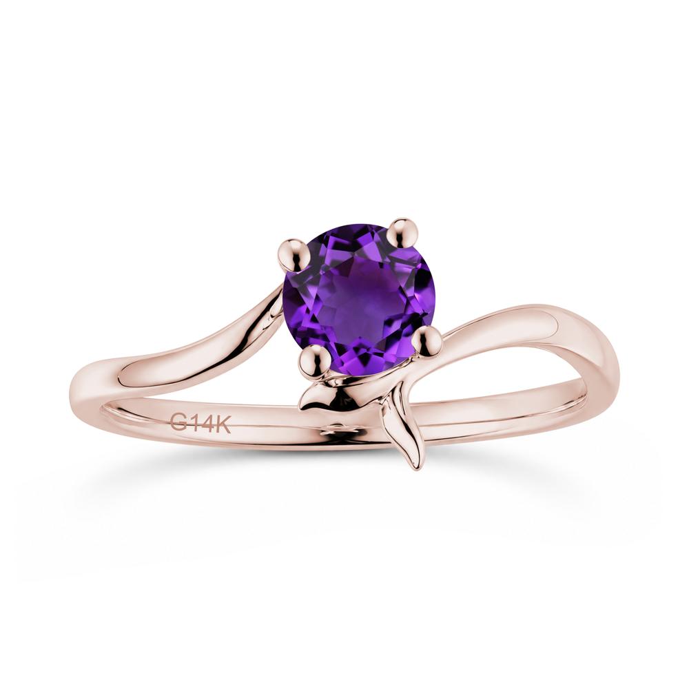 Round Shaped Emerald Whale Tail Bypass Ring - LUO Jewelry #gemstone_Amethyst