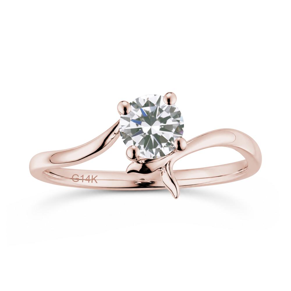 Round Shaped Emerald Whale Tail Bypass Ring - LUO Jewelry #gemstone_Cubic Zirconia