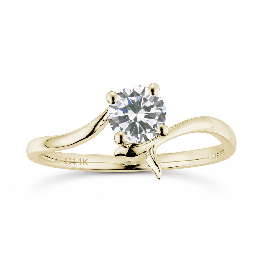 Round Shaped Emerald Whale Tail Bypass Ring - LUO Jewelry #gemstone_Cubic Zirconia