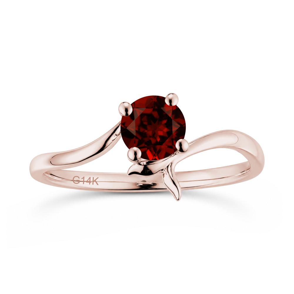 Round Shaped Emerald Whale Tail Bypass Ring - LUO Jewelry #gemstone_Garnet