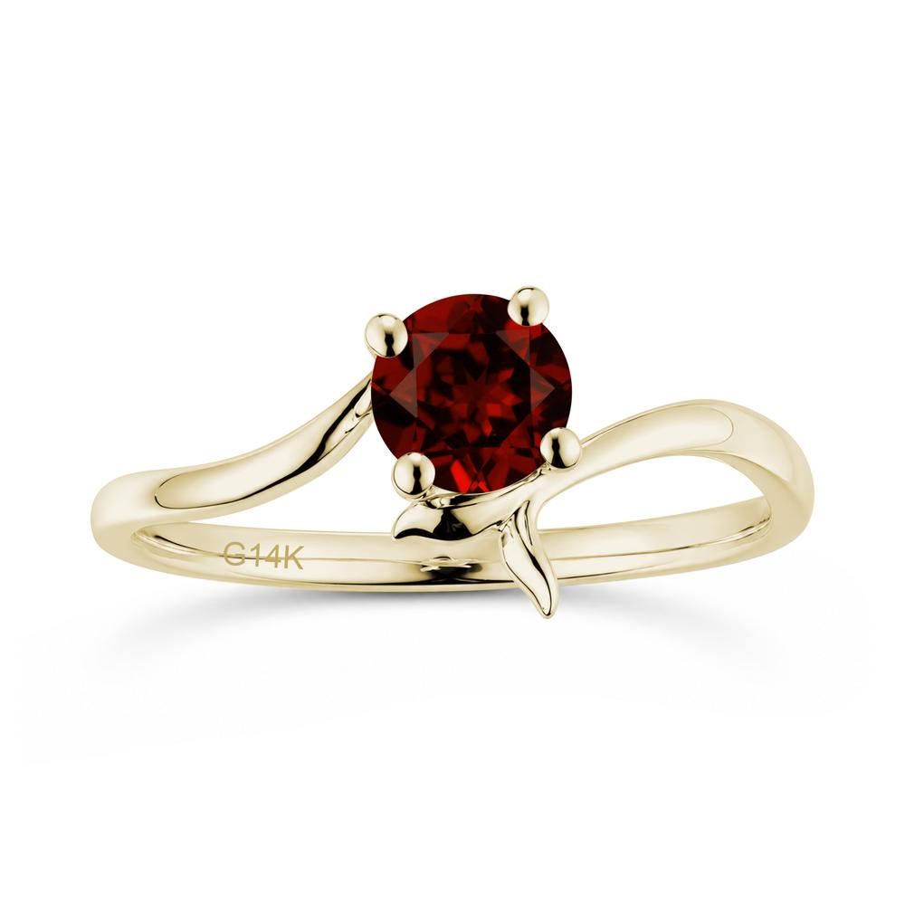 Round Shaped Emerald Whale Tail Bypass Ring - LUO Jewelry #gemstone_Garnet