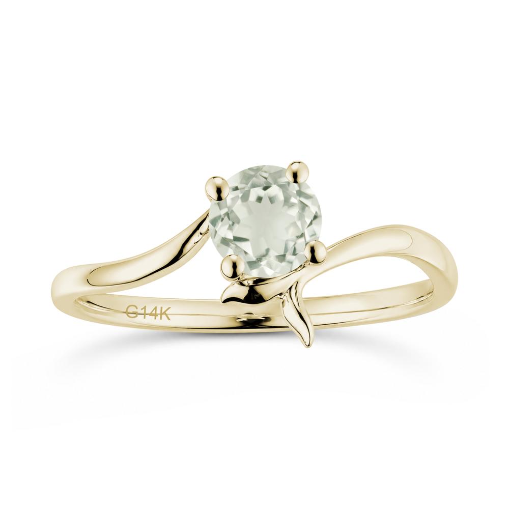 Round Shaped Emerald Whale Tail Bypass Ring - LUO Jewelry #gemstone_Green Amethyst