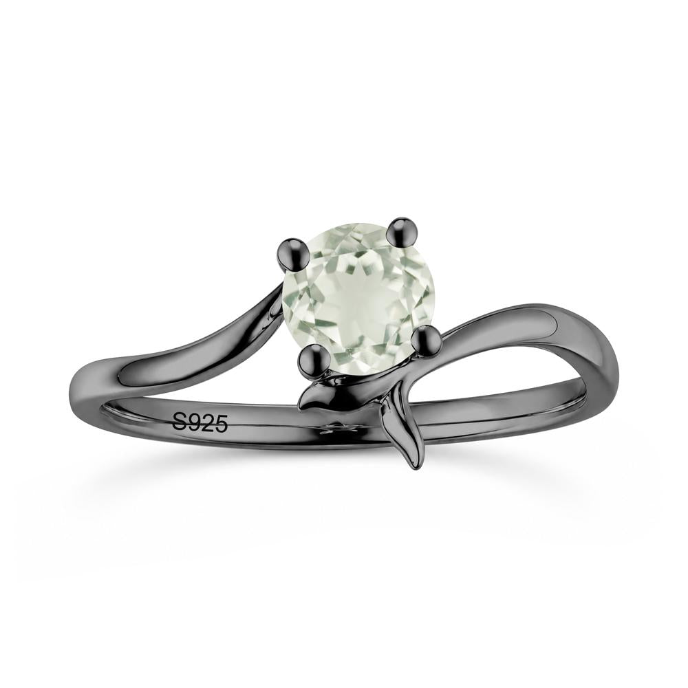 Round Shaped Emerald Whale Tail Bypass Ring - LUO Jewelry #gemstone_Green Amethyst