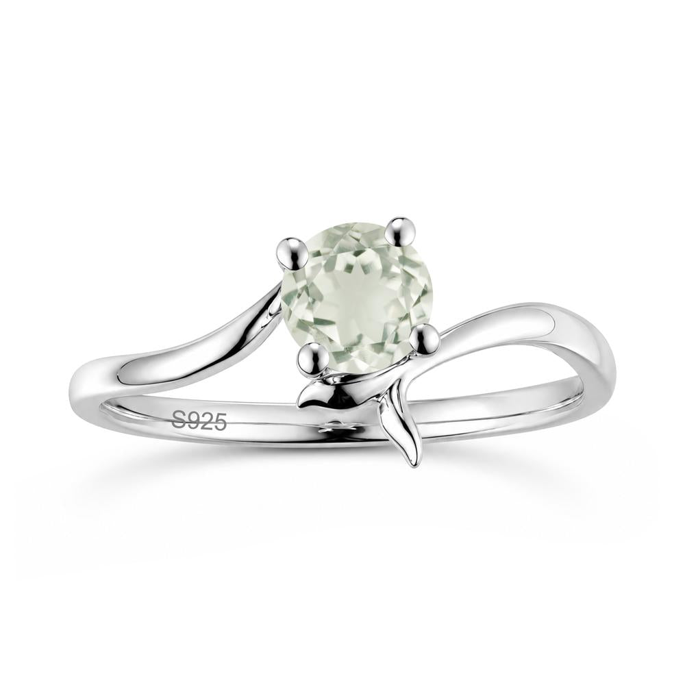 Round Shaped Emerald Whale Tail Bypass Ring - LUO Jewelry #gemstone_Green Amethyst