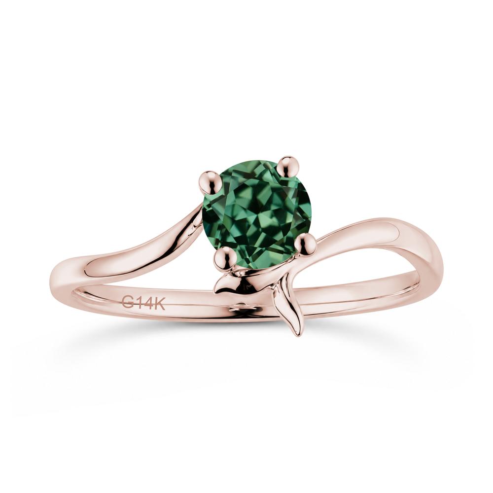 Round Shaped Emerald Whale Tail Bypass Ring - LUO Jewelry #gemstone_Green Sapphire