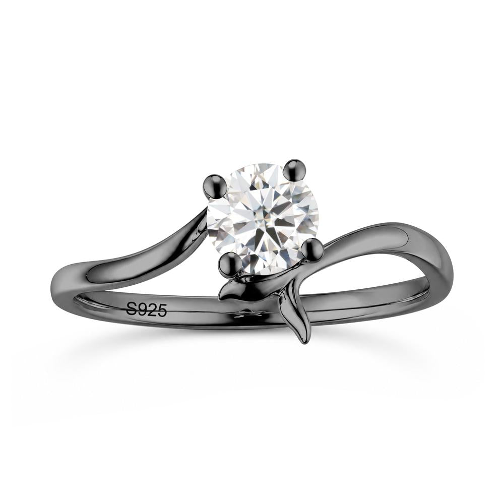Round Shaped Emerald Whale Tail Bypass Ring - LUO Jewelry #gemstone_Moissanite