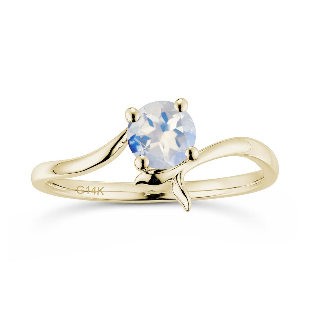 Round Shaped Emerald Whale Tail Bypass Ring - LUO Jewelry #gemstone_Moonstone