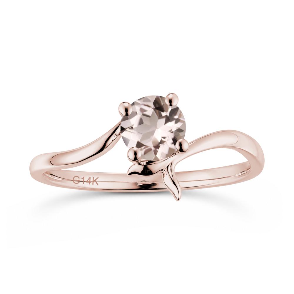 Round Shaped Emerald Whale Tail Bypass Ring - LUO Jewelry #gemstone_Morganite