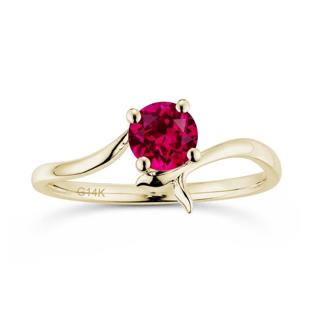 Round Shaped Emerald Whale Tail Bypass Ring - LUO Jewelry #gemstone_Ruby