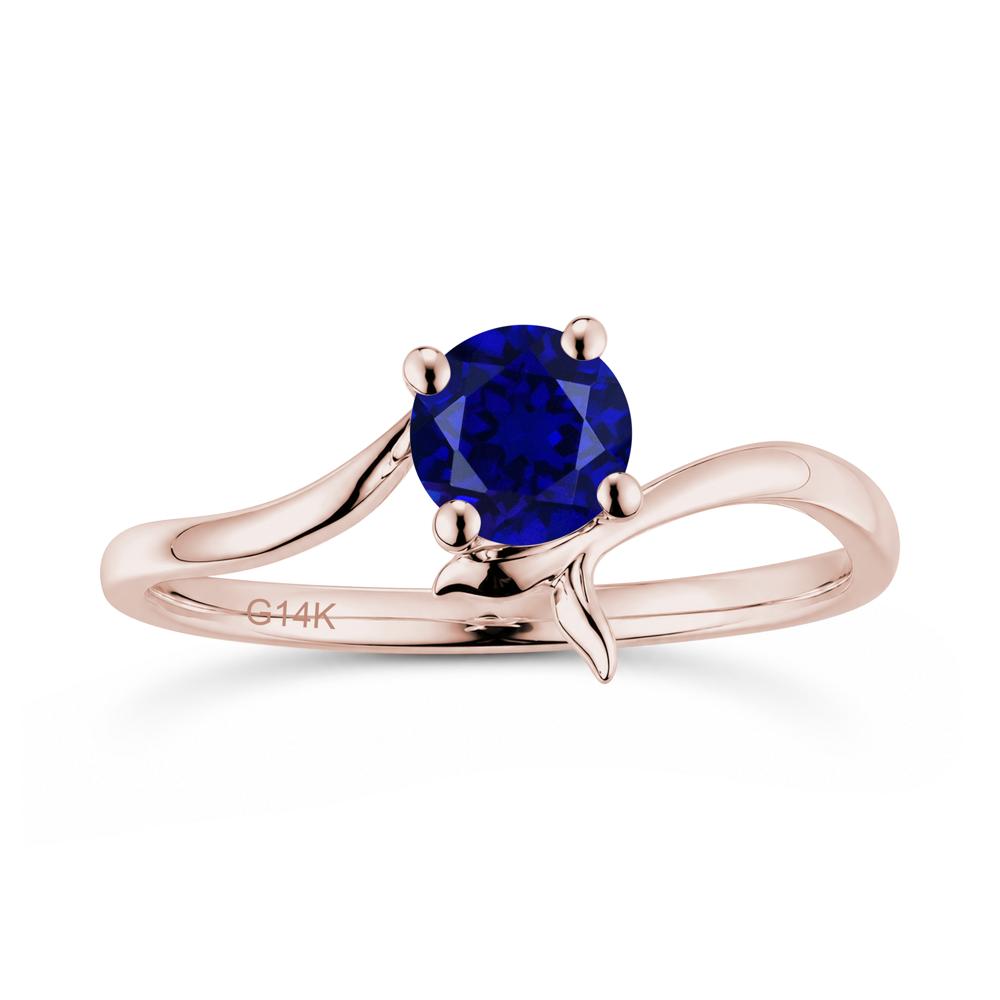 Round Shaped Emerald Whale Tail Bypass Ring - LUO Jewelry #gemstone_Sapphire