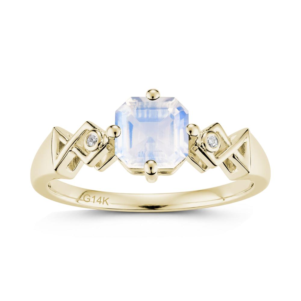 Asscher Cut Sapphire Engraved Fish Ring - LUO Jewelry #gemstone_Moonstone