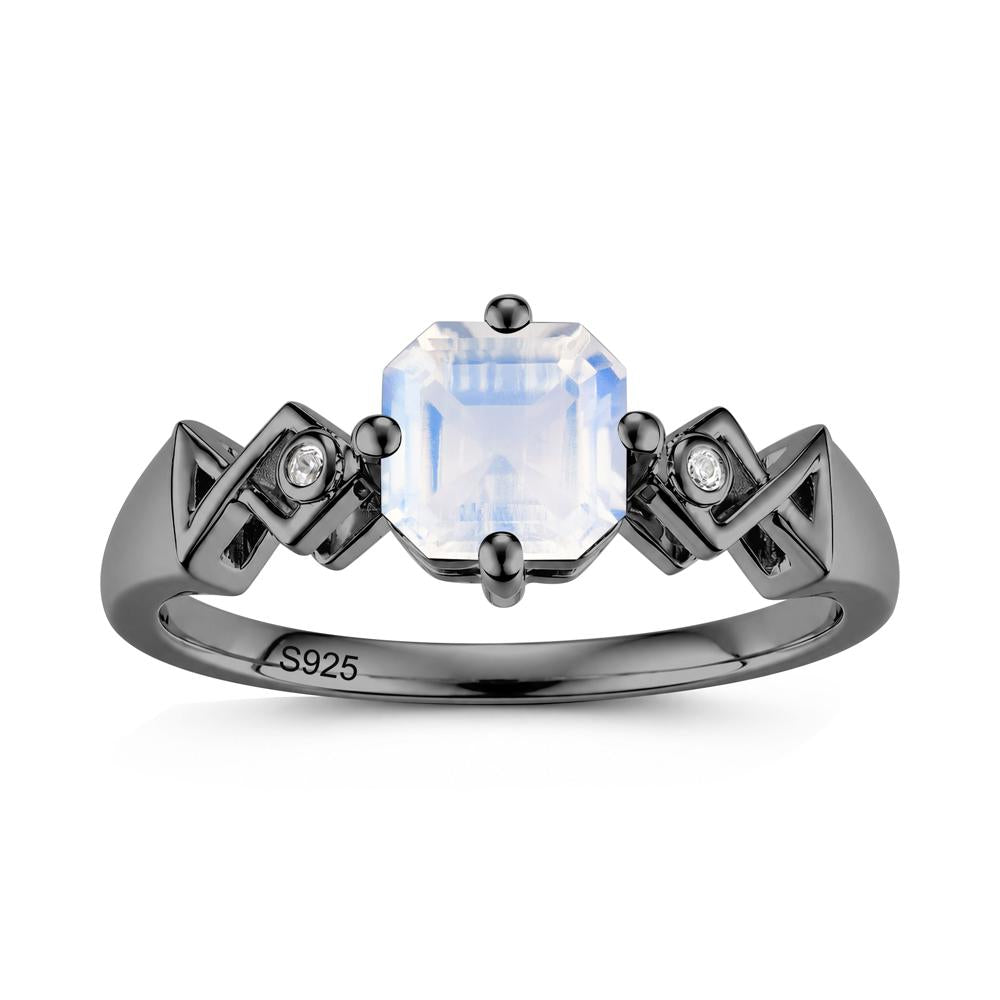 Asscher Cut Sapphire Engraved Fish Ring - LUO Jewelry #gemstone_Moonstone