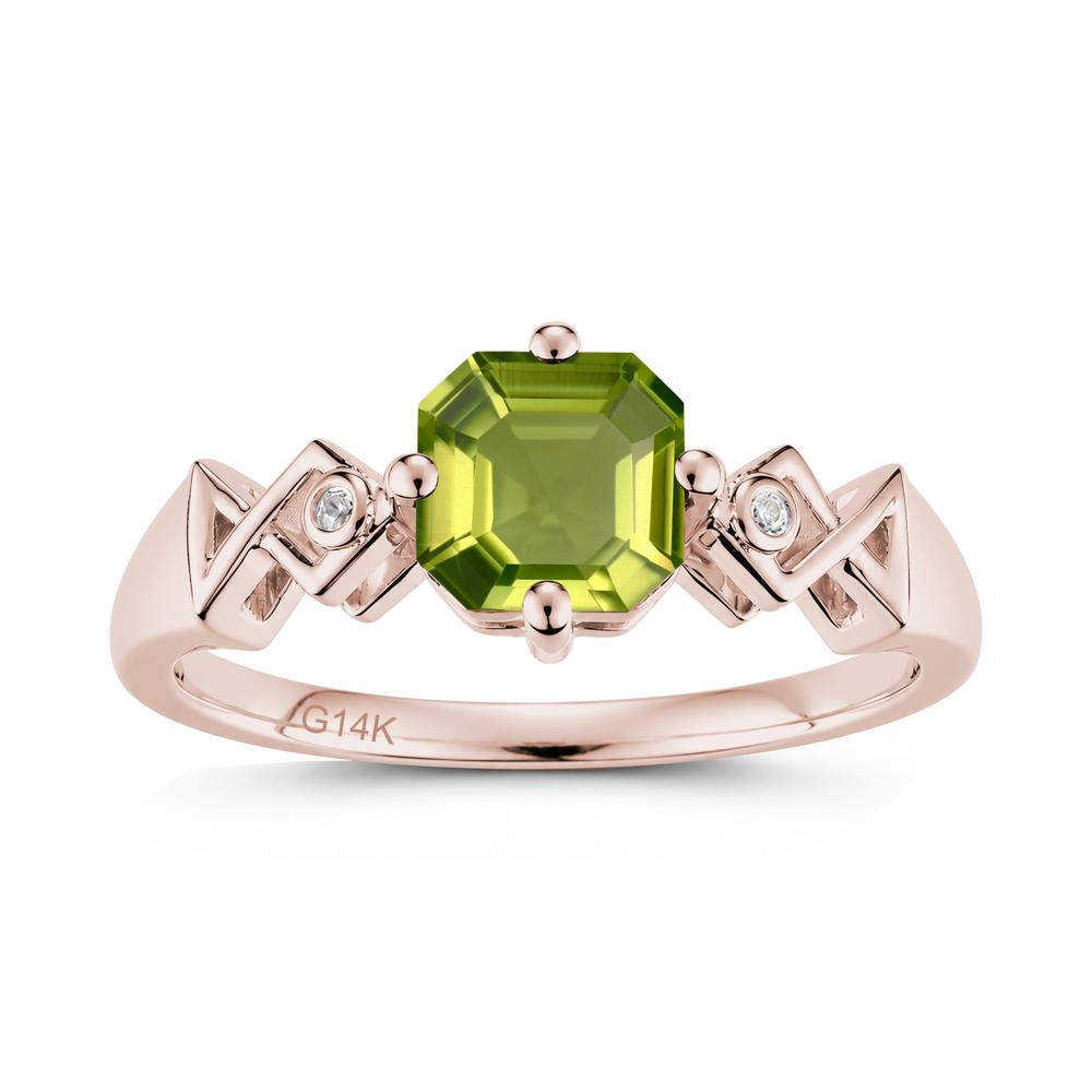 Asscher Cut Sapphire Engraved Fish Ring - LUO Jewelry #gemstone_Peridot