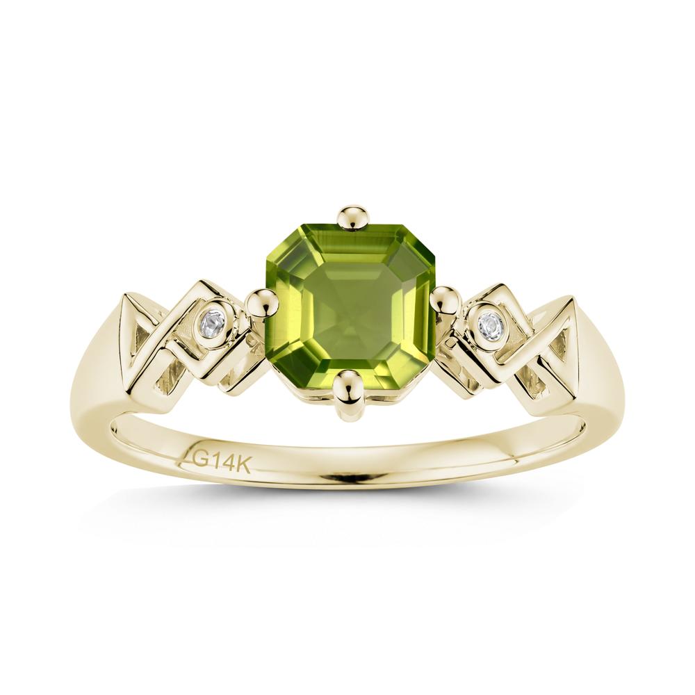 Asscher Cut Sapphire Engraved Fish Ring - LUO Jewelry #gemstone_Peridot