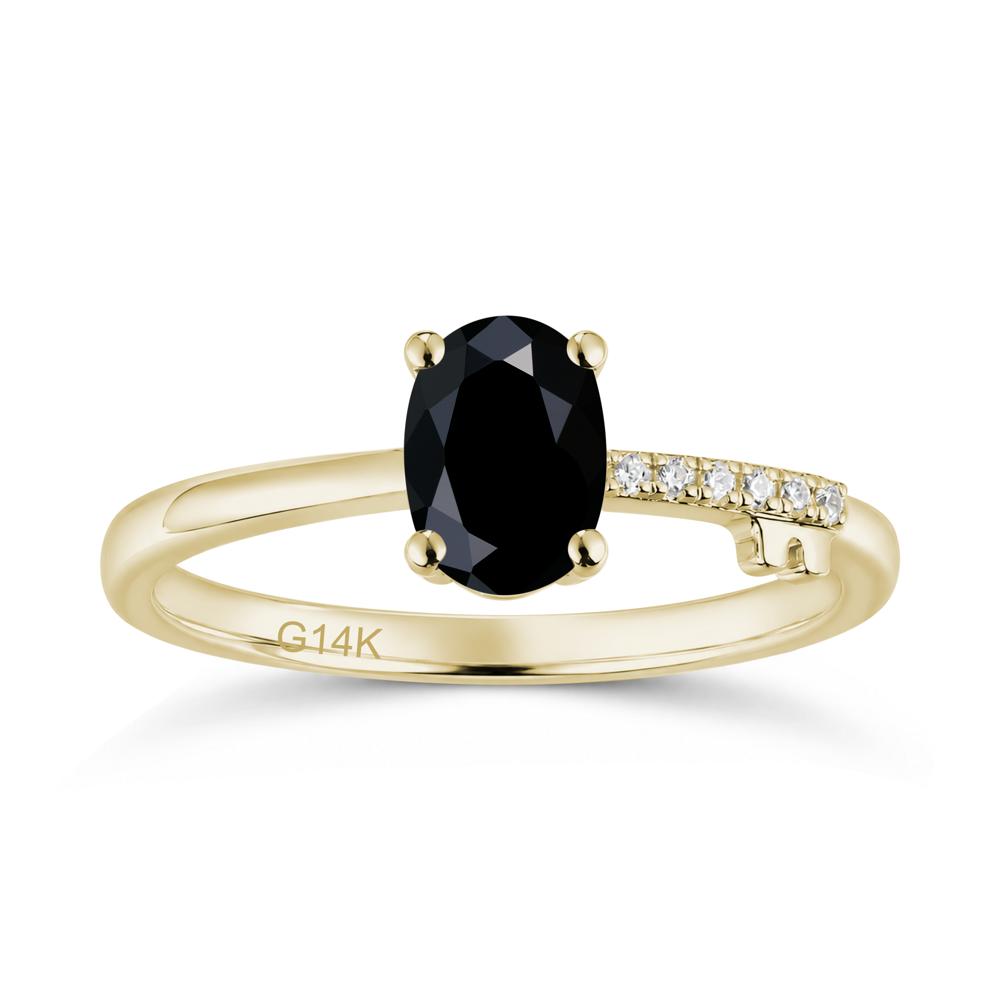 Oval Shaped Emerald Key Ring - LUO Jewelry #gemstone_Black Spinel