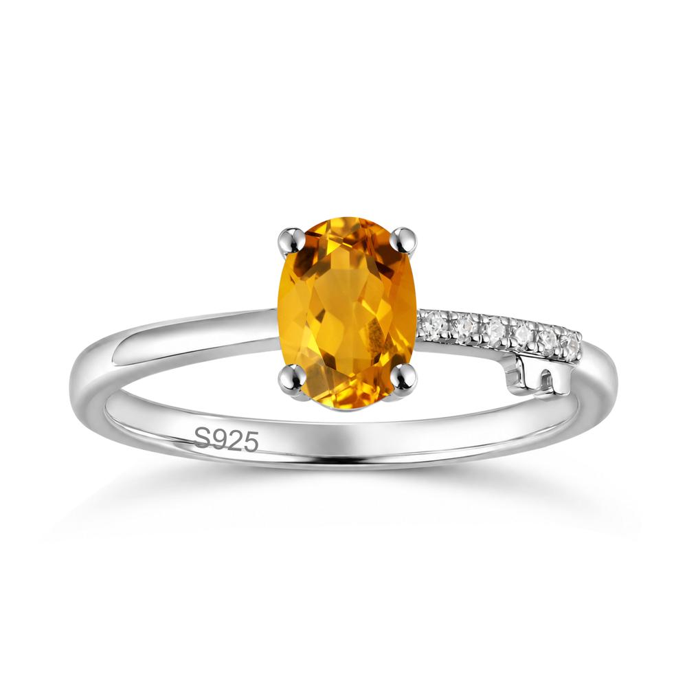 Oval Shaped Emerald Key Ring - LUO Jewelry #gemstone_Citrine
